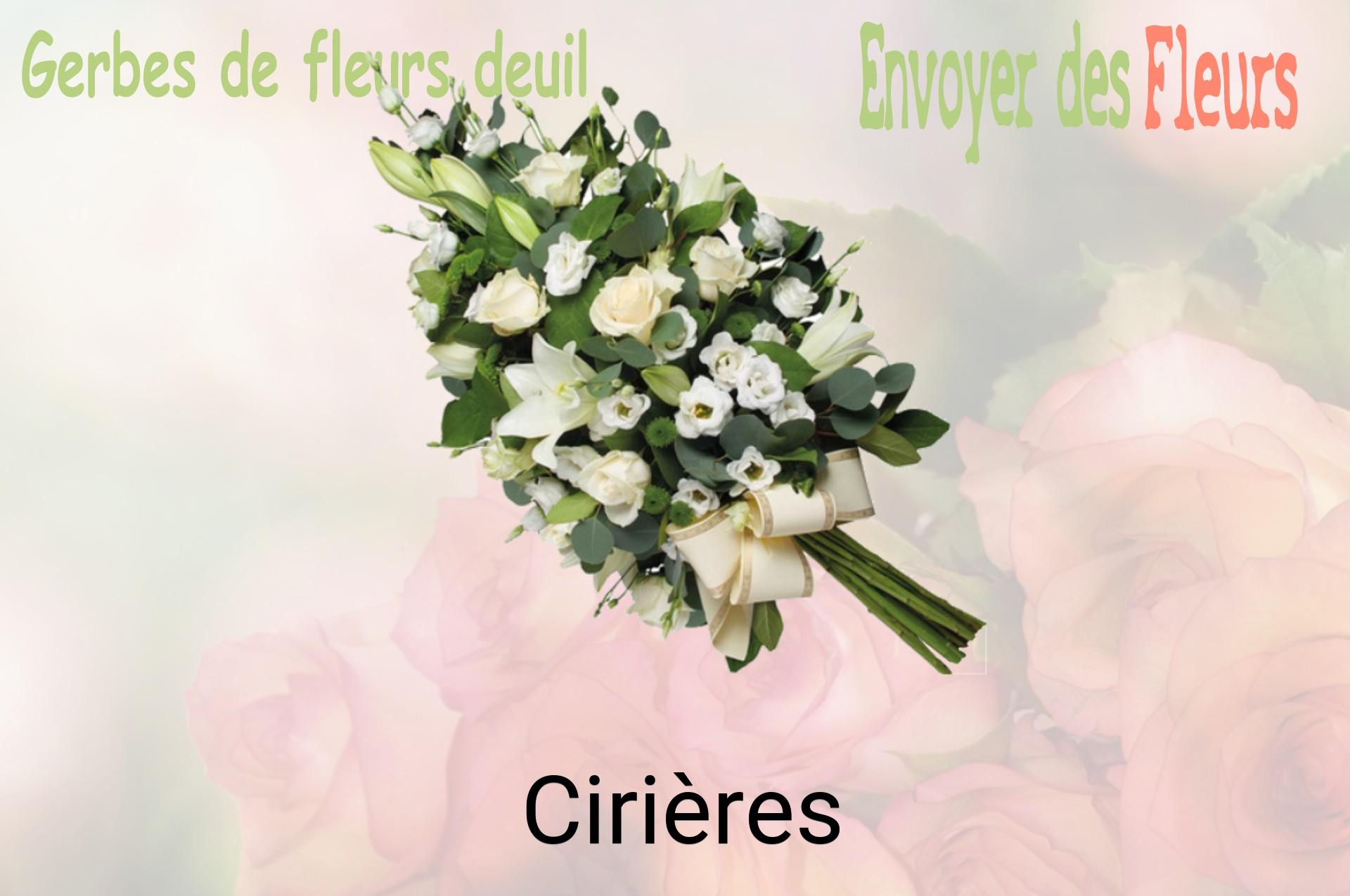 Gerbe de fleurs de deuil livrée à Cirières
